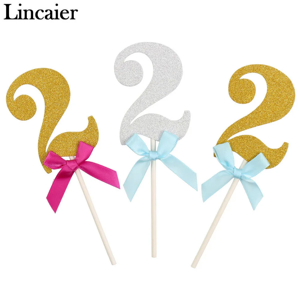 

Lincaier 6 Pieces 2 Years Birthday Cake Cupcake Toppers I Am Two Boy Second Boy Girl 2nd Anniversary Party Decorations Twins