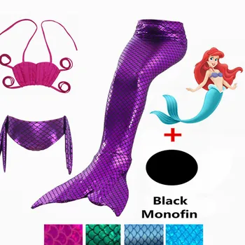 

NEW!4PCS/Set Kids Girls Fancy Swimming Mermaid Tail with Monofin Flipper Bikini Girls Kids Swimmable Fins Mermaid Tail Costume