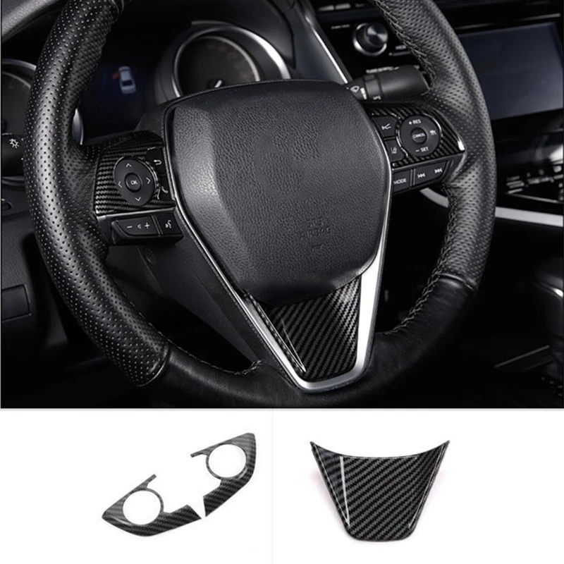 1 комплект из углеродного волокна, крышка для рулевого колеса, рамка для Toyota Camry