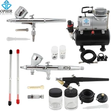 OPHIR 3-Airbrush Spray Gun Kits with Air Tank Compressor for Temporary Tattoo Body Paint Nail Art#AC090+004A+071+070 OPHIR 3-Airbrush Spray Gun Kits with Air Tank Compressor for Temporary Tattoo Body Paint Nail Art#AC090+004A+071+070