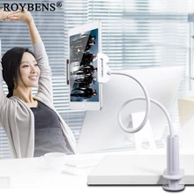 Roybens Lightweight Flexible Desktop Tablet Stand Phone Holder For iPad Mini Air Samsung Lazy Long Arm Bed PC Support Mount