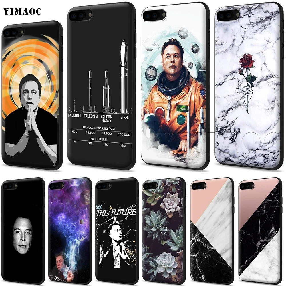 YIMAOC Elon Musk Soft Silicone Case for iPhone XS Max XR X 8 7 6 6S Plus 5 5s se-in Fitted Cases