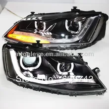 2011-2013 год JETTA MK6 светодиодный U Стиль ангельские глазки Головной фонарь TLZV2 Sagitar