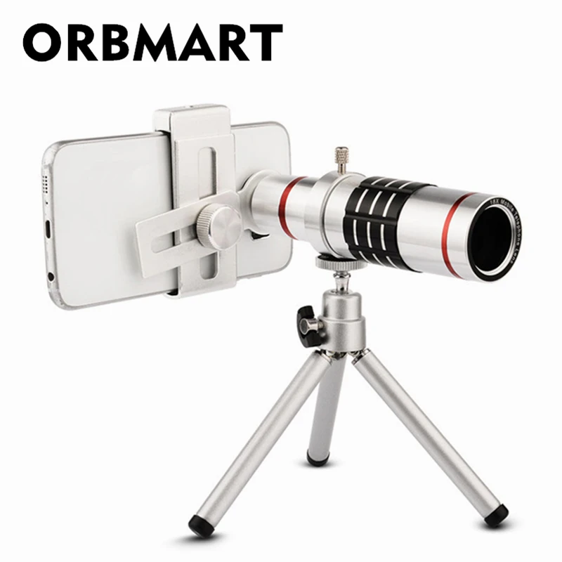 ORBMART 18X زووم بصري تلسكوب العالمي مشبك هاتف خلوي العدسات مع مصغرة ترايبود لمعظم الهاتف المحمول الهاتف الذكي