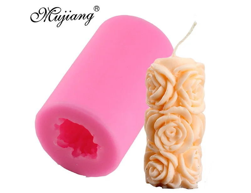 Mujiang 3D розы мыло формы соль резные свечи силиконовые формы украшения торта выпечки помадка Шоколадные конфеты форма для мастики