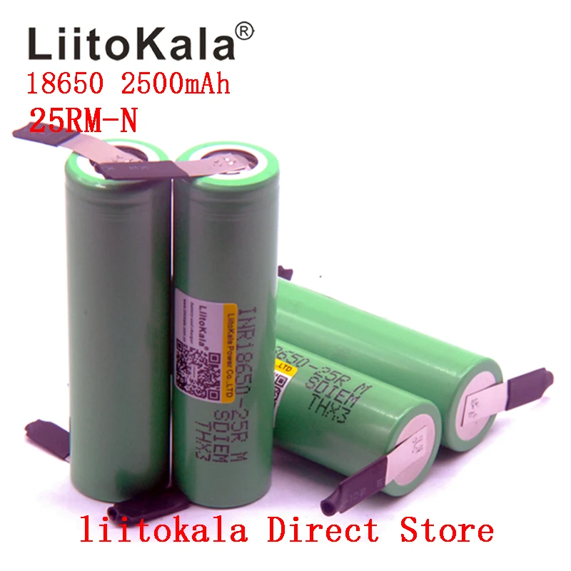 Новинка бренд 18650 2500mAh аккумуляторная батарея 3,6 V INR18650 25R M 20A разрядка+ DIY никель