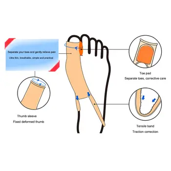 

1 Pc Hallux Valgus Corrector Orthotics Belt Bone Thumb Socks Bunion Pedicure Feet Care TK-ing