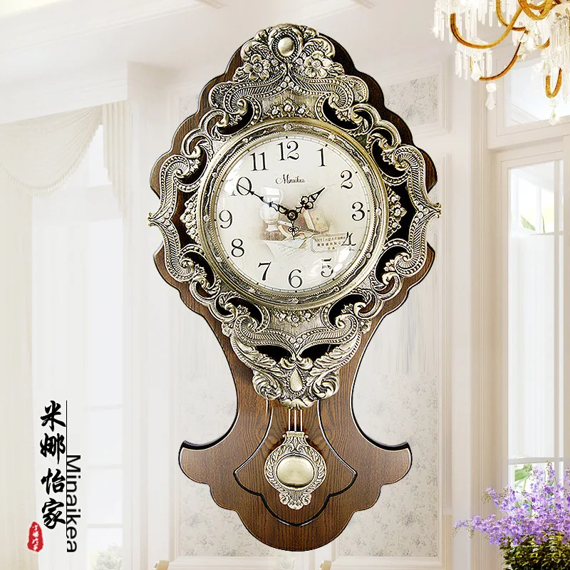 

TUDA 2017 European Style of the Ancient Korean Large Wood Mute Single Clock Quartz Clock Electronic Clock