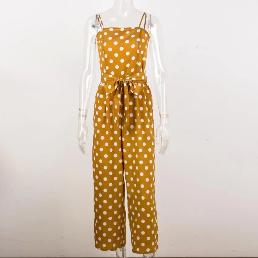 Summer Sexy Overall Female Wave Point Strappy Holiday Overall Trousers Casual Beach Overall