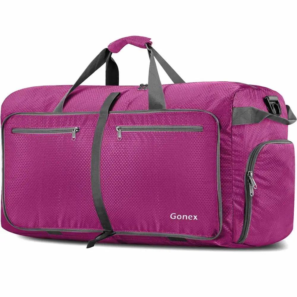 Gonex 150L дорожная сумка для багажа для мужчин и женщин 210D нейлоновые дорожные сумки, упаковываемая Модная Сумка для кемпинга, выходных, праздников 40-150L - Цвет: Розово-красный