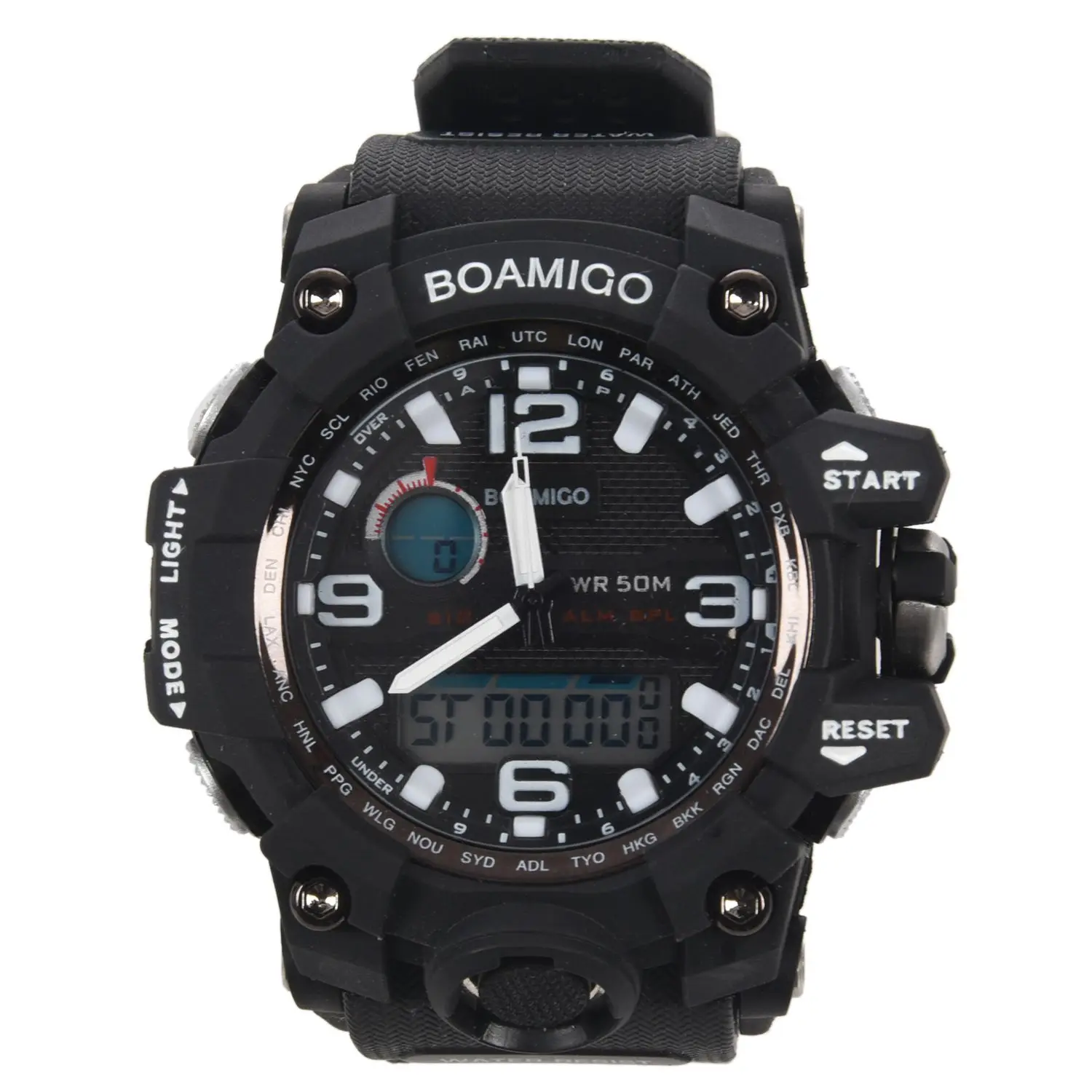 

BOAMIGO Men Sports Watch Multifunction Digital Analog Quartz Wristwatches Waterproof