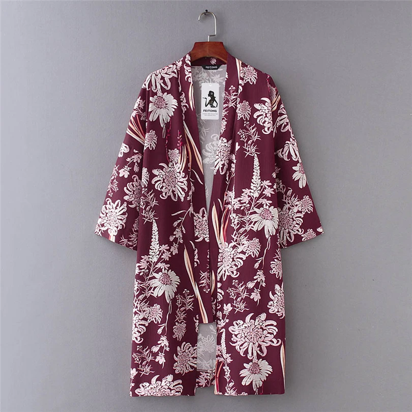 

Feitong Fashion Womens Chiffon Shawl Print Kimono Cardigan Bikini Cover Up Blouse beach pareo Swimwear Custom clothing A30
