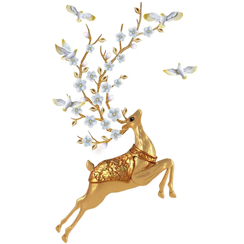 Wall Sticker Long Deer Home Decoration New DIY Family Home Wall Sticker Removable Mural Decals Vinyl Art Room Decor  (1)