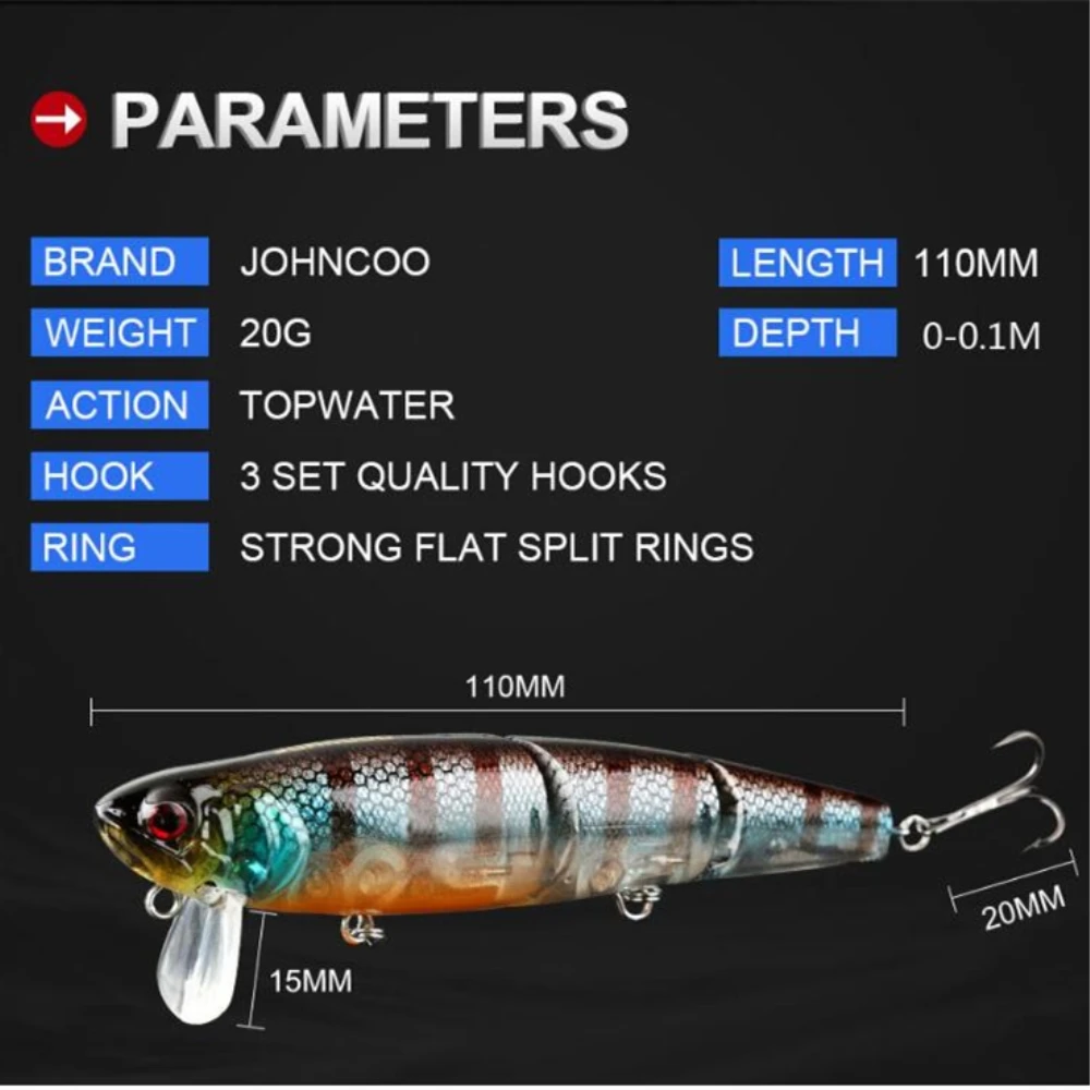 1 шт., Реалистичная водная воблер, рыболовная приманка, 20 г, 110 мм, 3 сегмента, свимбая искусственная приманка для блесна для морской рыбалки, бас-приманка для щуки, снасти