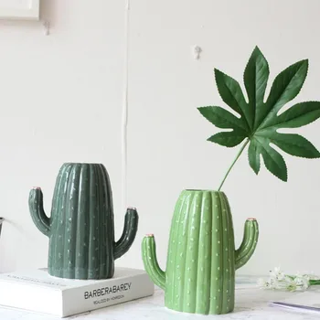 

Contracted Contemporary Cactus Vase Ceramics Handicraft Creative Plant Flowers Bottle Arranging Home Desktop Furnishing Articles