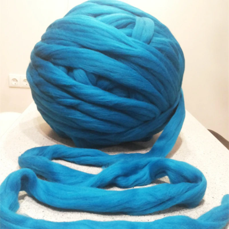 

21 Colors Super Thick Natural Merino Wool Chunky Yarn Felt Wool Roving Yarn for Spinning Hand Knitting Spin Yarn Winter Warm