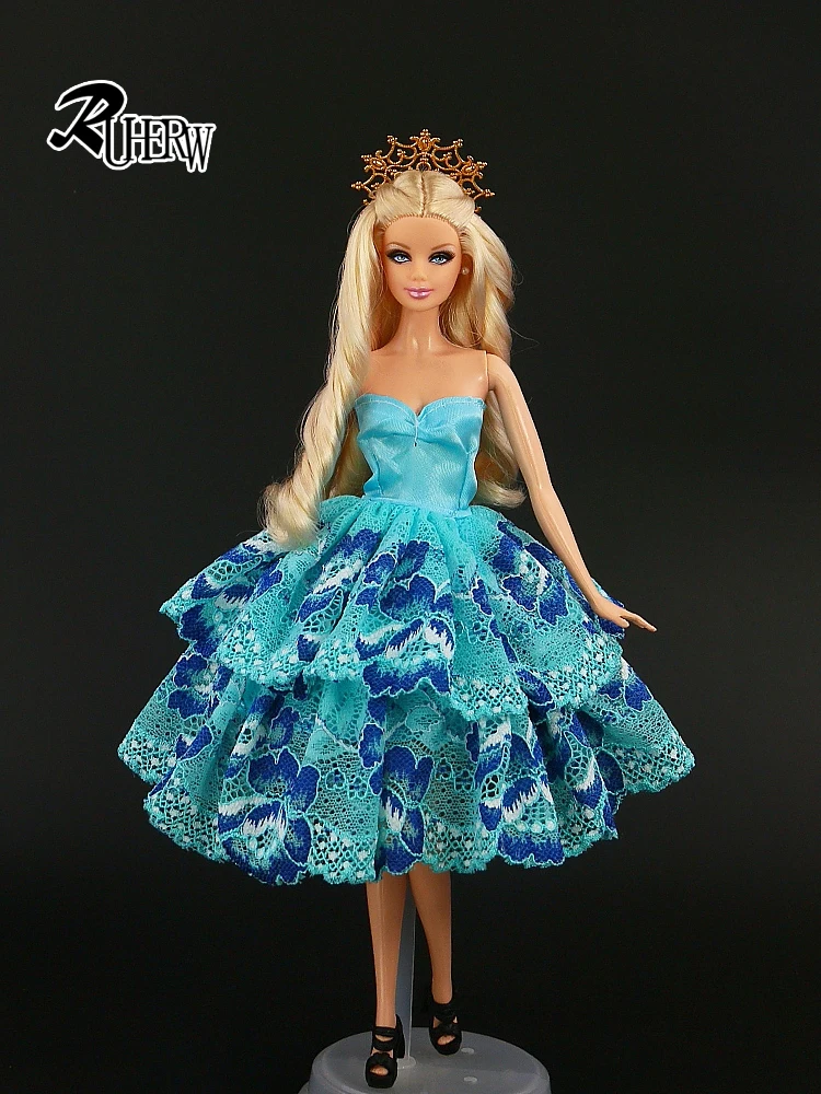 

New Arrival Blue Fashion Party Doll's short Dress Clothes Gown Ballet clothing For Barbie Doll good kid gift