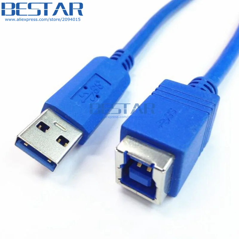 (50 шт./лот) 1Ft USB 3 0 A male to B female USB3.0 AM BF коннектор для коротких принтеров 30 см м