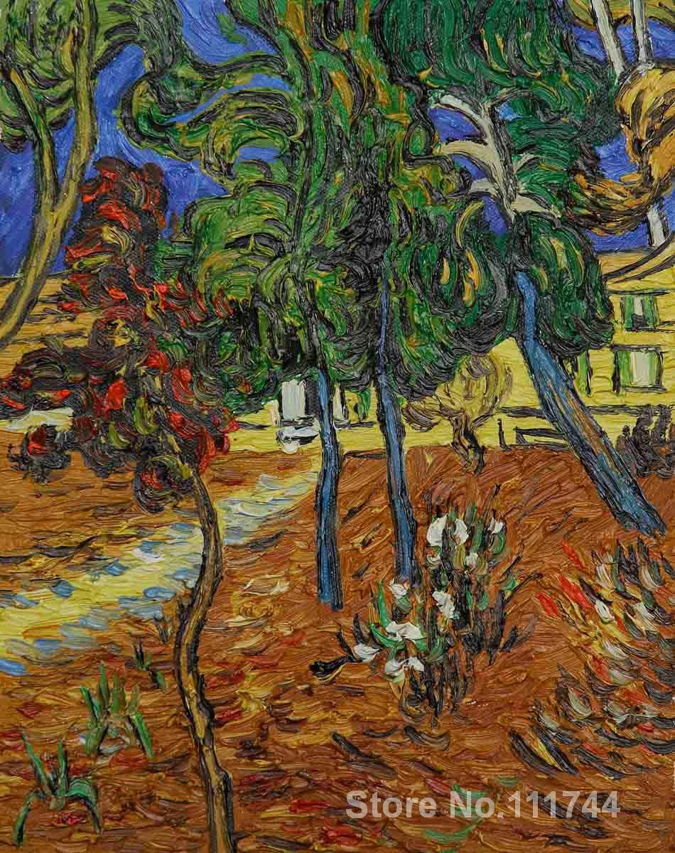 Modern Sanat Resim Tuval Uzerine Agaclari Bahce St Paul Hastane El Boyali Vincent Van Gogh Sanat Yuksek Kaliteli Tree Canvas Painting Tree Vinyl Wall Decalpainting Tiger Aliexpress