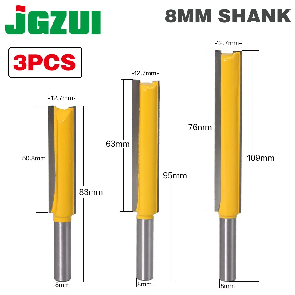 3 шт. прямой/Dado маршрутизатор бит 3/" Dia. X " X 2-1/2" X " Длина-8 мм хвостовик деревообрабатывающий резак инструмент для резки древесины
