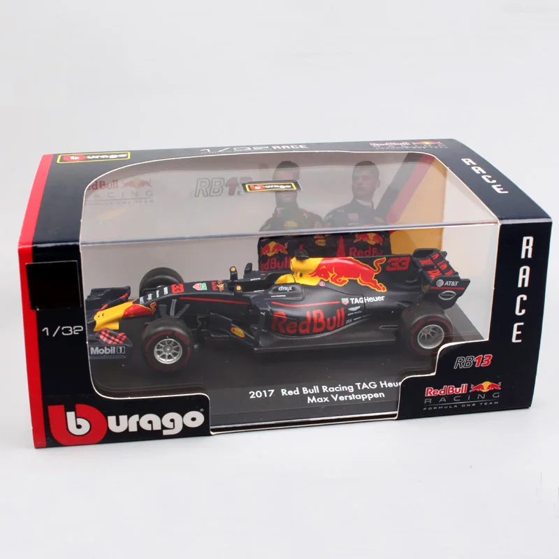 Veículos de Brinquedo em Miniatura Bburago Bull Racing Rb13 n° 3 Daniel 33 Diecasts Racer & Modelo Escala Carros Crianças 1:32 Red 15 veículos de brinquedo em miniatura modelo escala carros crianças