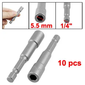 

Uxcell Hot Sale 10 Pcs 1/4" Shank 5.5mm Hex Socket Spanner Nut Setter Driver Bit Power Tool