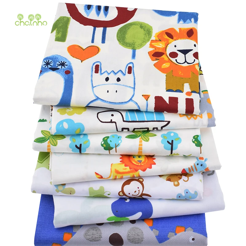 

7pcs/lot,Twill Cotton Fabric Patchwork Cartoon Tissue Cloth Of Handmade DIY Quilting Sewing Baby&Children Sheets Dress Material