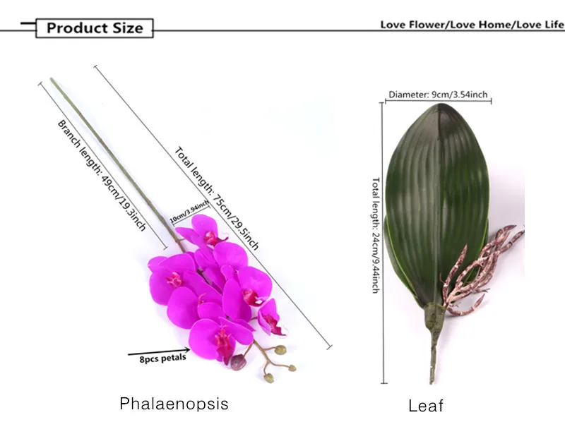 Искусственная Орхидея фаленопсис с 1 шт. большой размер лист полиуретан с эффектом реального прикосновения цветок на ощупь Свадебный декор для домашнего стола аксессуары