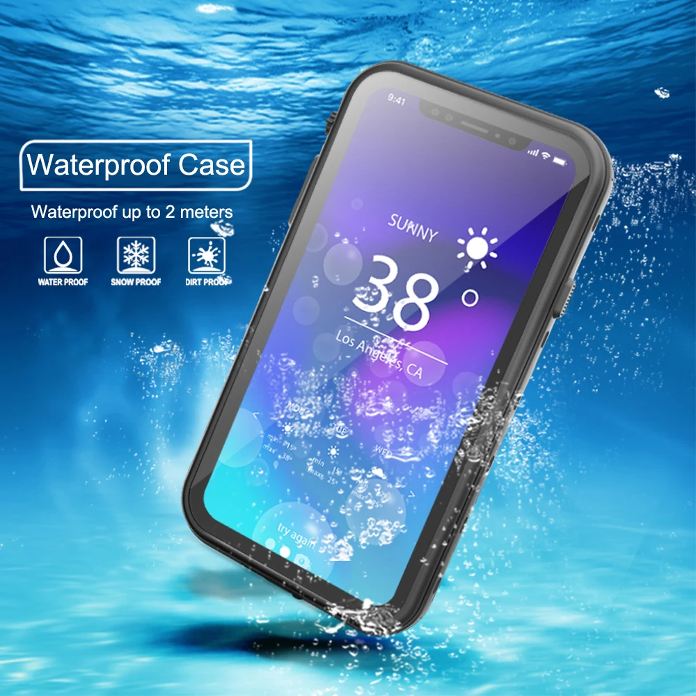 

For iPhone XR Transparent Back Cover 2M Waterproof Armor Case for iPhone XS XR XS MAX Cover Rugged Silicone Shockproof Case