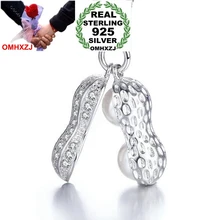 OMHXZJ Модные арахиса женщина ребенок подарок корпус из abs-пластика с жемчугом 925 пробы серебряные подвески-шармы PE112(без цепи Цепочки и ожерелья