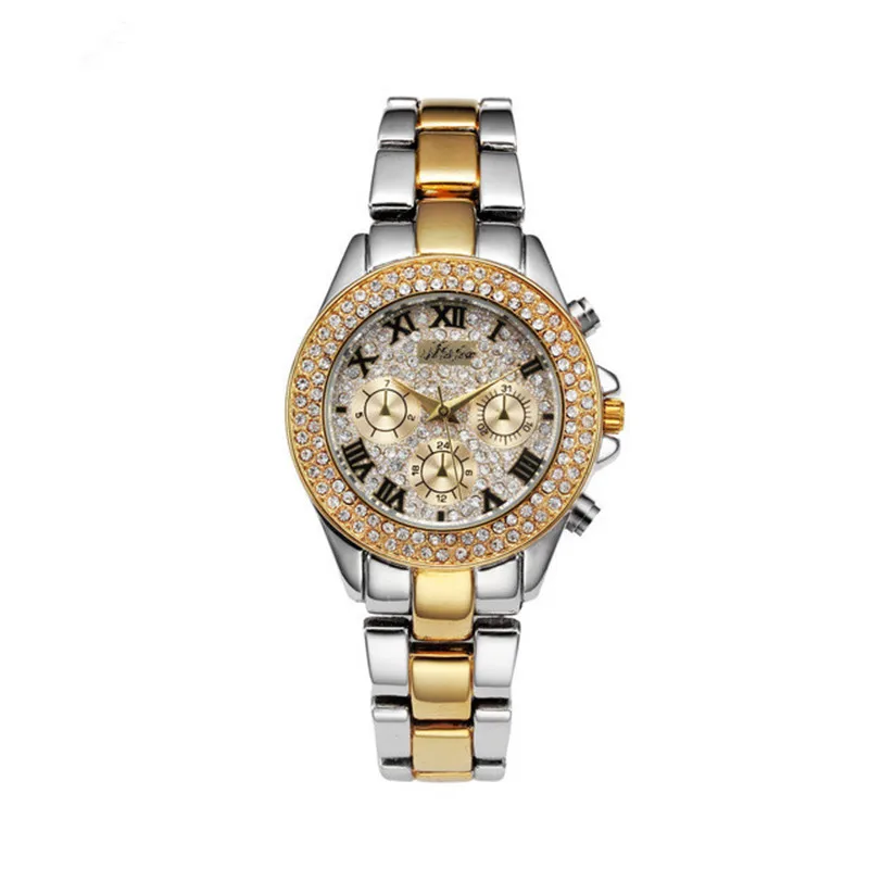 

2019 New High Quality Luxury Crystal Diamond Watch Women Gold Watch Steel Sparkling Dress Wristwatch Ladies Watch Drop Shipping