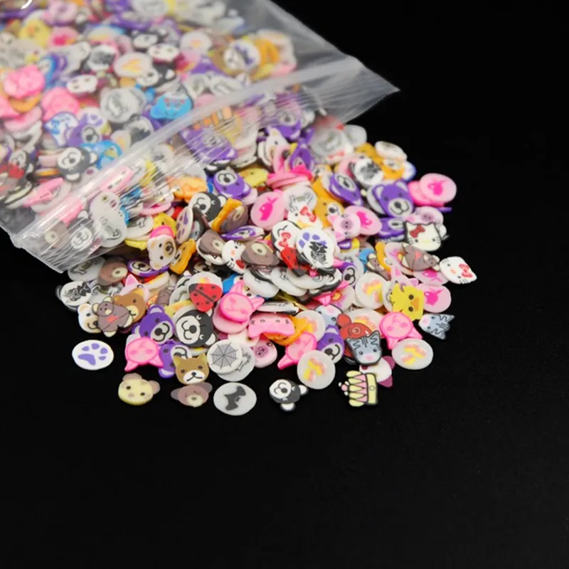 

DIY 2000Pcs Nail Art Decorations Animal Slices 3D Polymer Clay Tiny Fimo Nail Art Rhinestones Acrylic Decoration Manicure