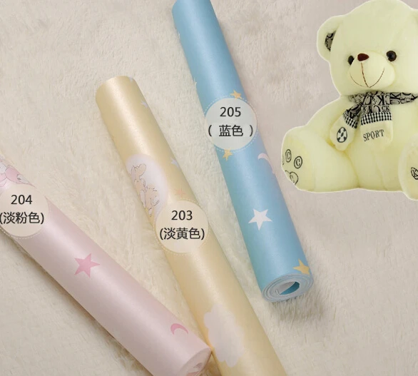 new 2016 hot selling cartoon sleeping bear children baby room non-woven wallpaper sitting room bedroom wall paper boy princess