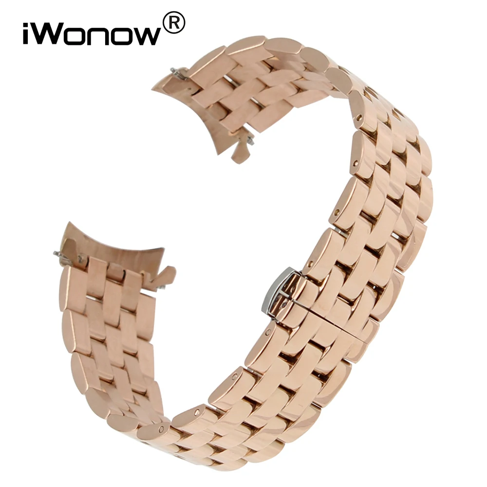 Curved End Stainless Steel Watchband 18 20 22 24 for Seiko Citizen Casio Watch Band Butterfly Buckle Strap Wrist Belt Bracelet Curved End Stainless Steel Watchband 18 20 22 24 for Seiko Citizen Casio Watch Band Butterfly Buckle Strap Wrist Belt Bracelet