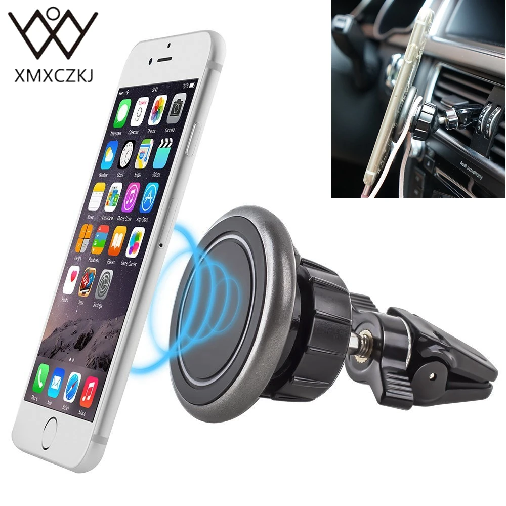 XMXCZKJ المغناطيسي حامل الهاتف العالمي 360 دوران الهواء تنفيس جبل حامل المغناطيسي قوس دعم الهاتف ل GPS حامل
