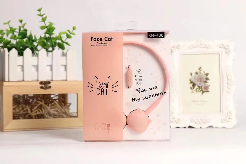 Кошачьи уши наушники Проводная гарнитура стерео Цвет розовый Наушники гарнитуры наушники детские подарки для samsung Xiaomi MP3