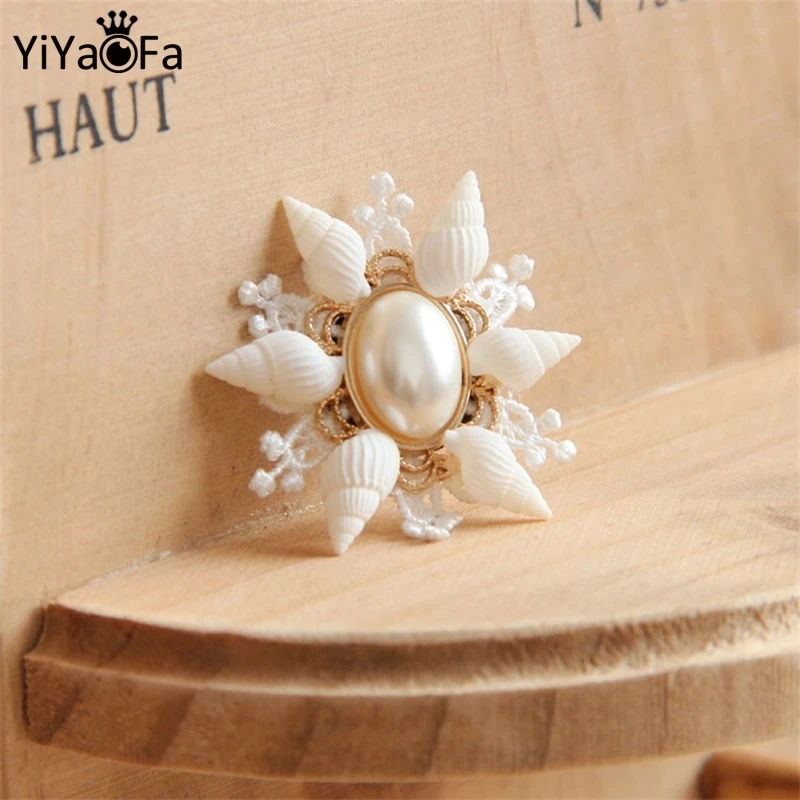 

YiYaoFa Victorian Lace Conch Brooch Handmade Vintage Gothic Jewelry Cute Women Accessories Gift Lace Corsage BR-77