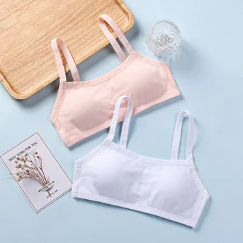 

Young Girls Training Bra Soft Cotton Underwear For Teenage Puberty Cotton Child Bra For Kids Students 8-16 Yrs