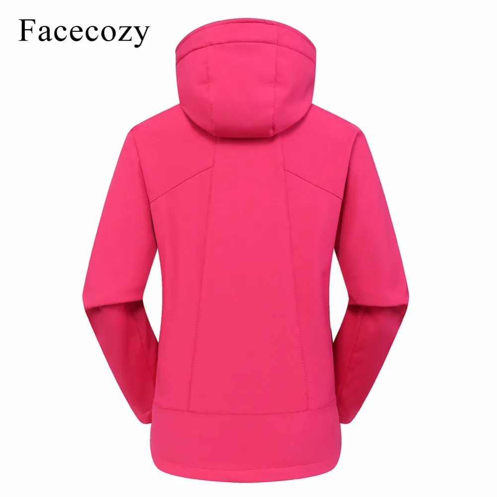 Facecozy النساء 2019 في الهواء الطلق لينة الأصداف مقنع الشتاء سترة النساء جاكيتات التنزه التخييم الصيد الرحلات الحرارية معطف للتزلج