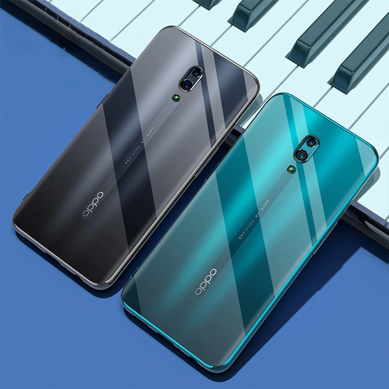 

Luxury Plating Durable Clear Transparent TPU Case for Oppo Reno 10x Zoom Soft Silicon Protective Back Cover For Reno 6.4 ''