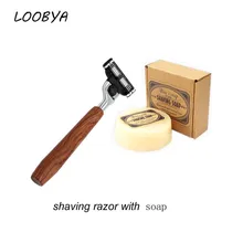 2 шт./компл. козье молоко для мыла для бритья с деревянной ручкой безопасности прямой Бритва для бороды инструмент