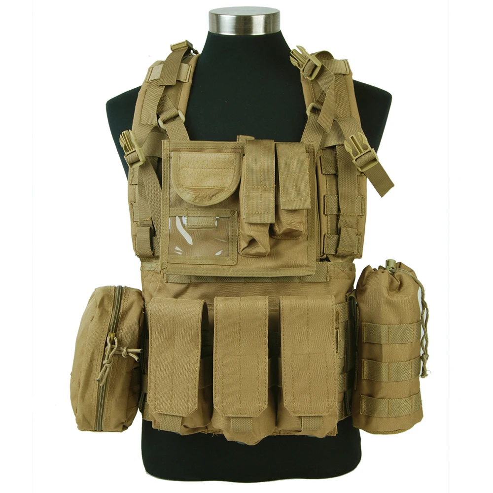 Military Tactical Army Combat Vest Men With Pouchs Airsoft Molle Nylon
