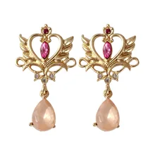 Красавица и Чудовище серьги для ушей Belle косплей ювелирные изделия Позолоченные Серьги гвоздики Роза сказочная роль в фильме реквизит