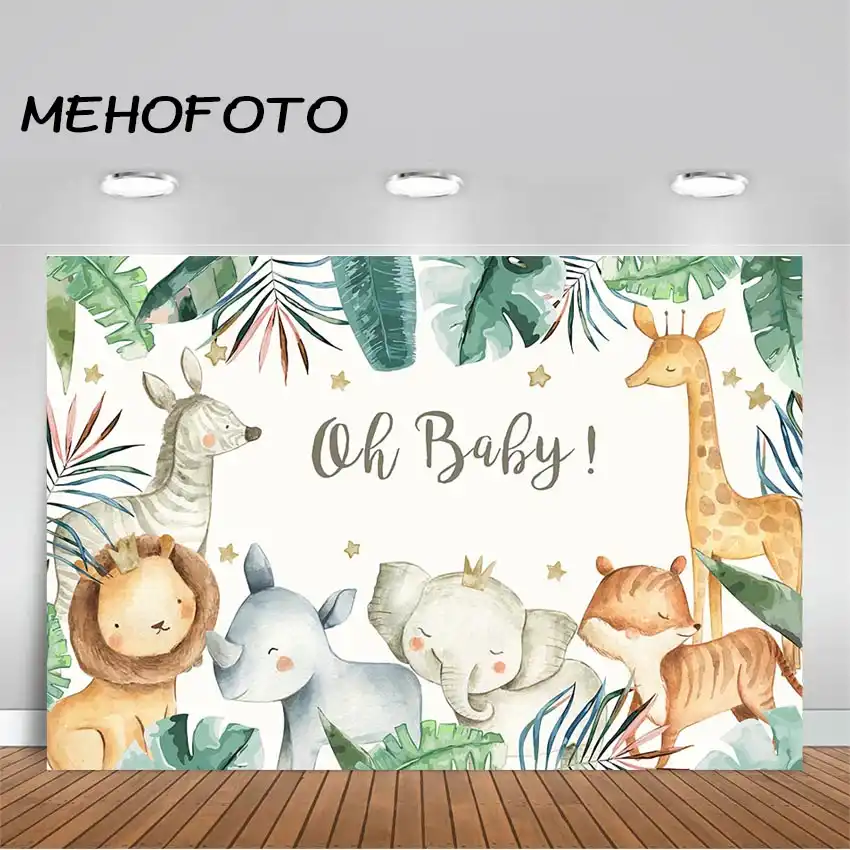 動物ベビーシャワー写真の背景サファリ誕生日パーティーの装飾ああ