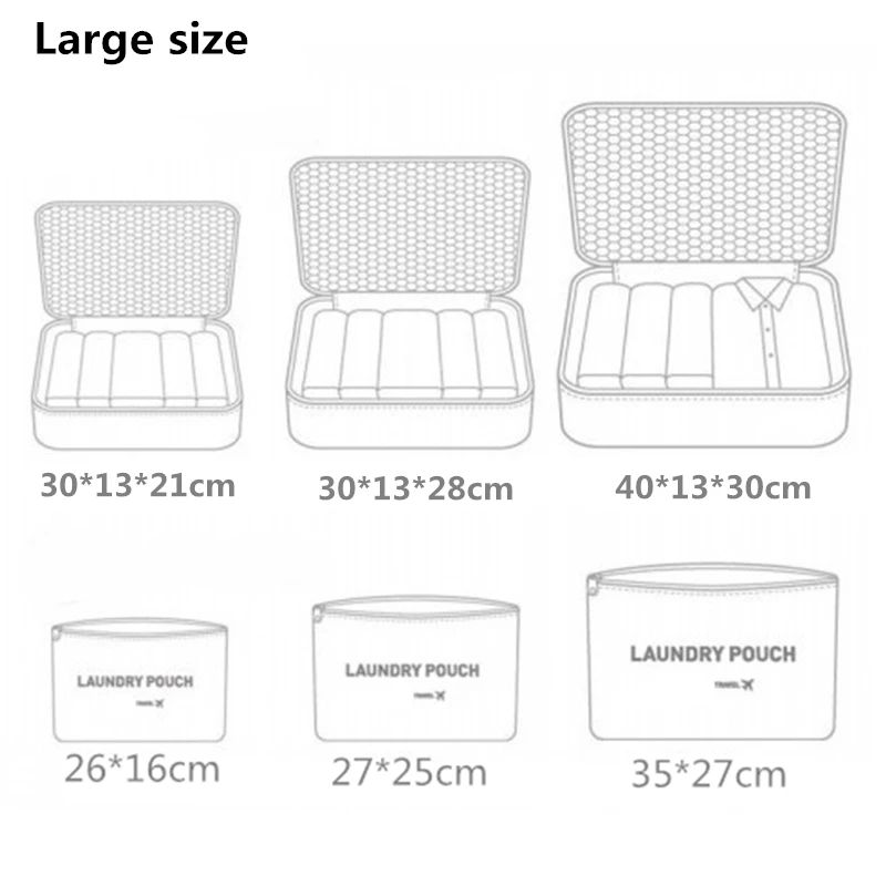 RUPUTIN 6pcs/set Baggage Travel Organizer Bag Waterproof Project Packing Organizer Bags Clothes Arrange Travel Accessories Bags