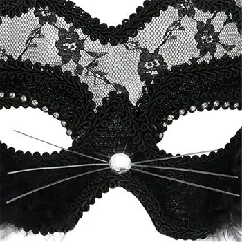 Lace Black Cat Eye Mask 3