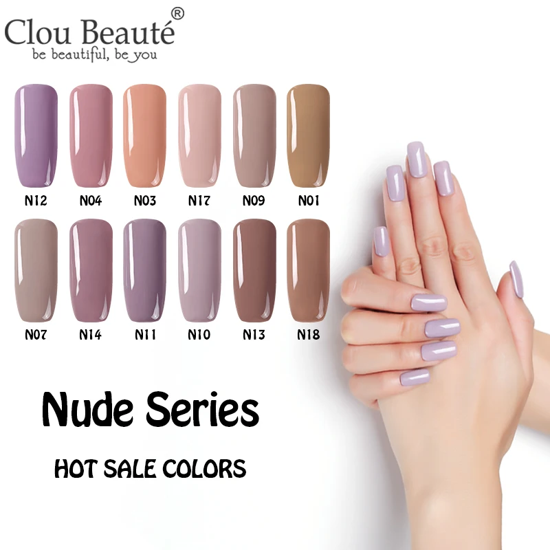 

Clou Beaute Nude Series Nail Polish 15ml Pink Red Black Gray Soak Off UV Gel Polish Nail Art Design Manicure UV Gel Nail Polish