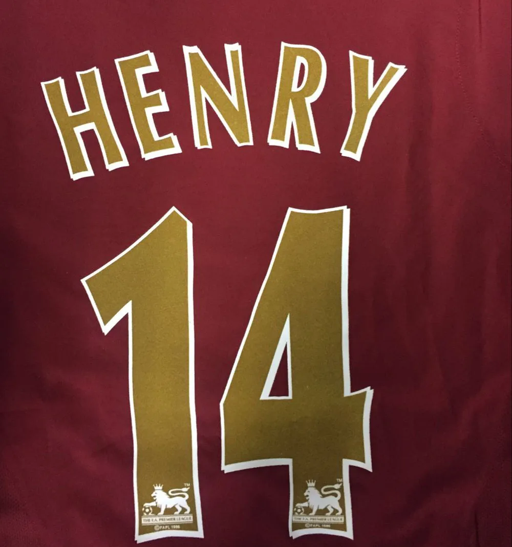 

Lextra 1997-2006 Retro Gold #14 HENRY #10 BERGKAMP Nameset EFL Printing