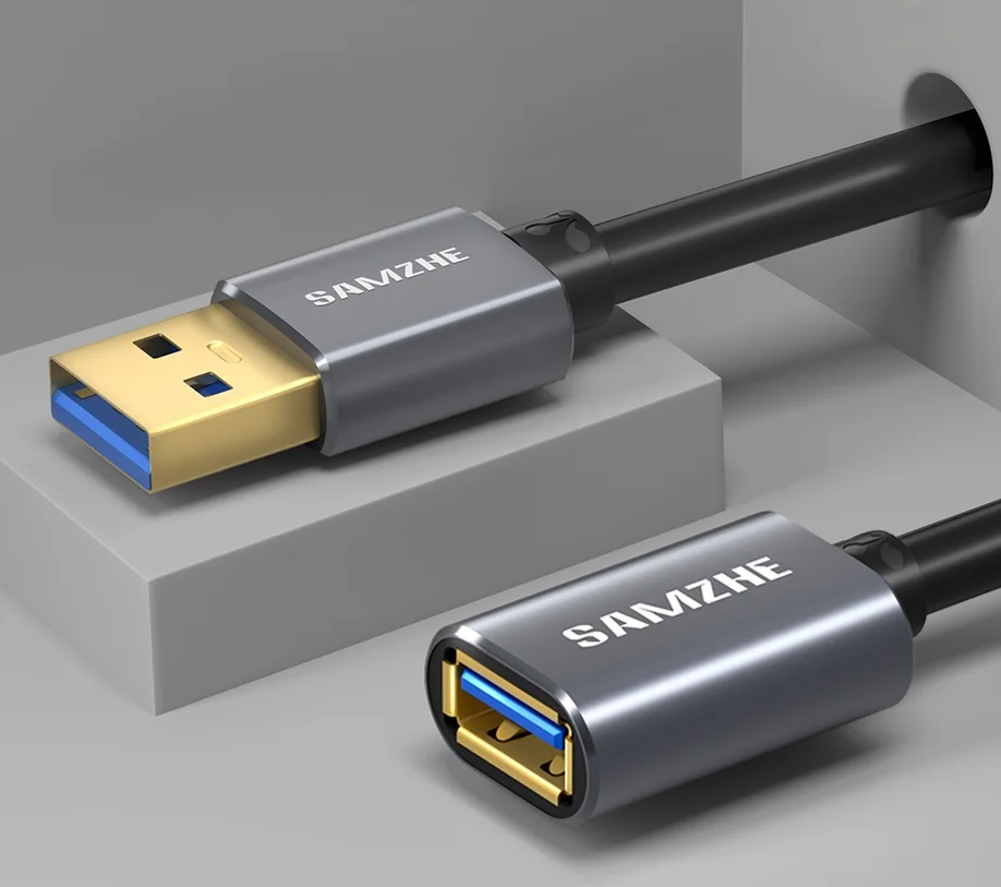 SAMZHE удлинитель USB 3,0/2,0 плоский Удлинительный Кабель AM/AF 0,5 m/1 m/1,5 m/2 m/3 m для PC tv PS4 компьютерный удлинитель для ноутбука