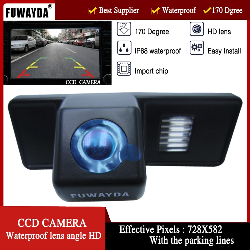 

FUWAYDA Night Vision Auto New LED Night Vision car camera RearView Reverse color parking CCD Camera For Mercedes-Benz Vito Viano